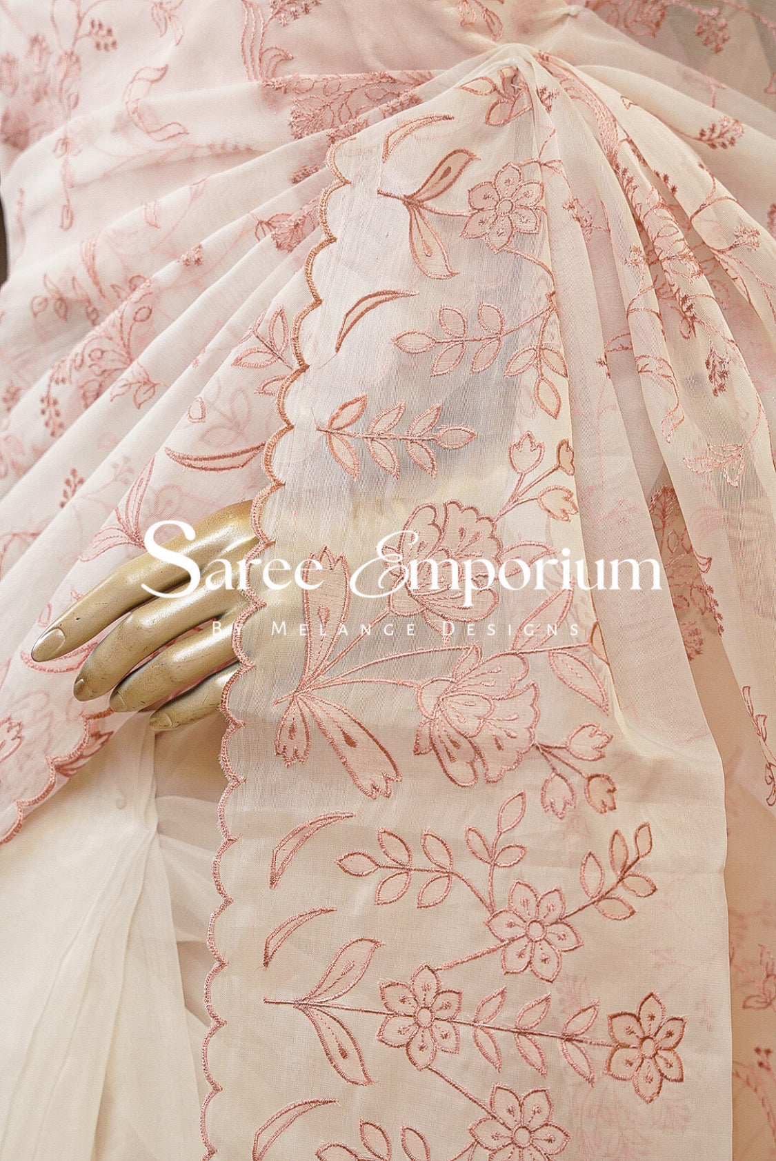 Organza Embroidery Saree MDS0191