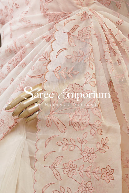 Organza Embroidery Saree MDS0191