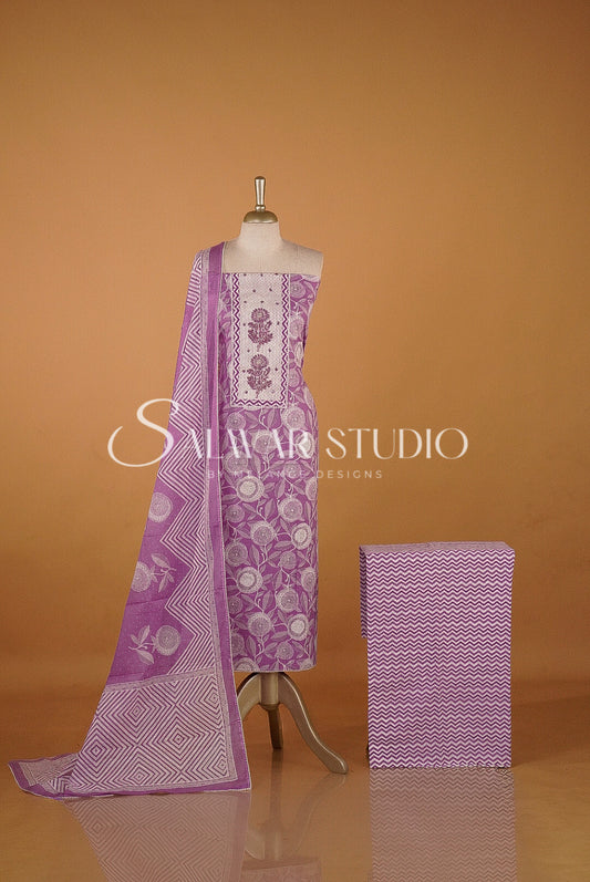 Cotton Embroidery Unstitched Salwar suits AC0033