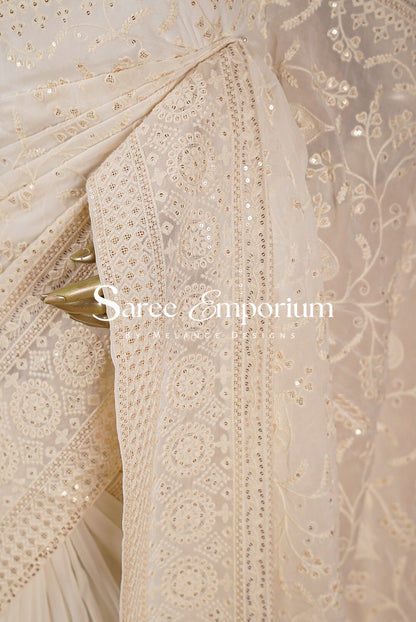 Georgette Embroidery Sarees MDS0021