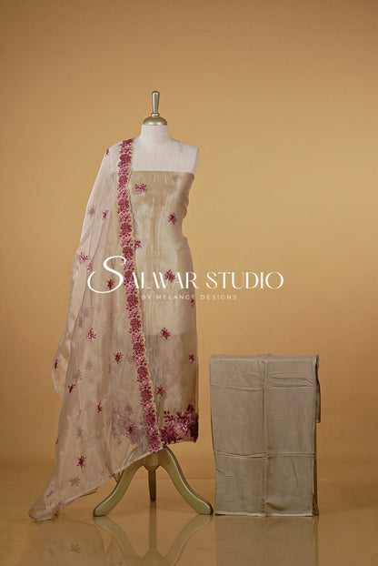 Tissue Embroidery Unstitched Salwar Suits AC0074