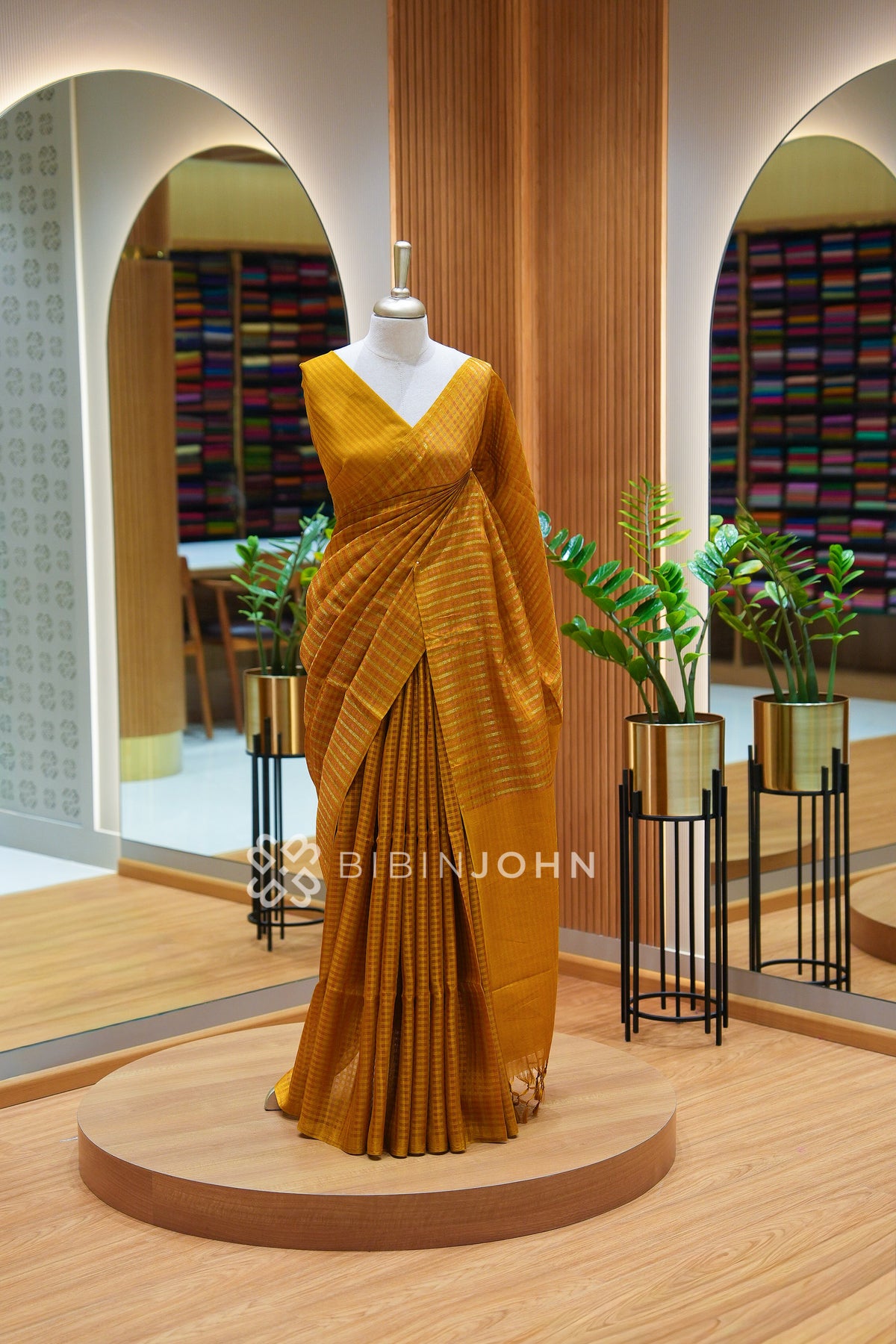 Semi Silk Weaving Saree For Women Mustard Yellow BJ2421