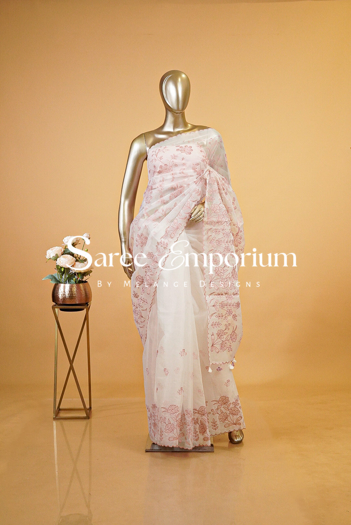Organza Embroidery Saree MDS0191
