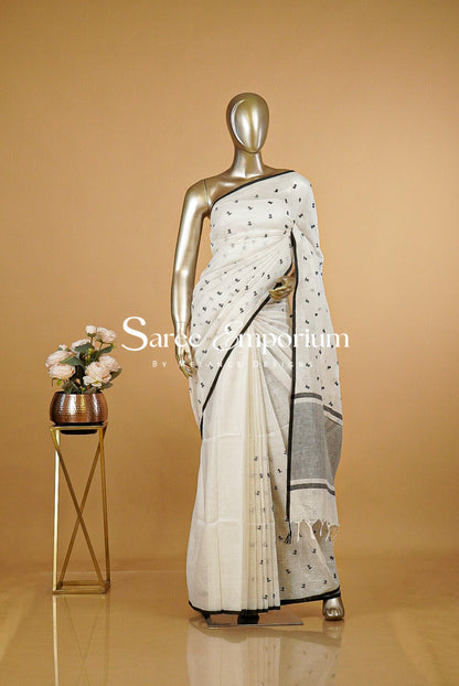 Linen Embroidery Saree MDS0214