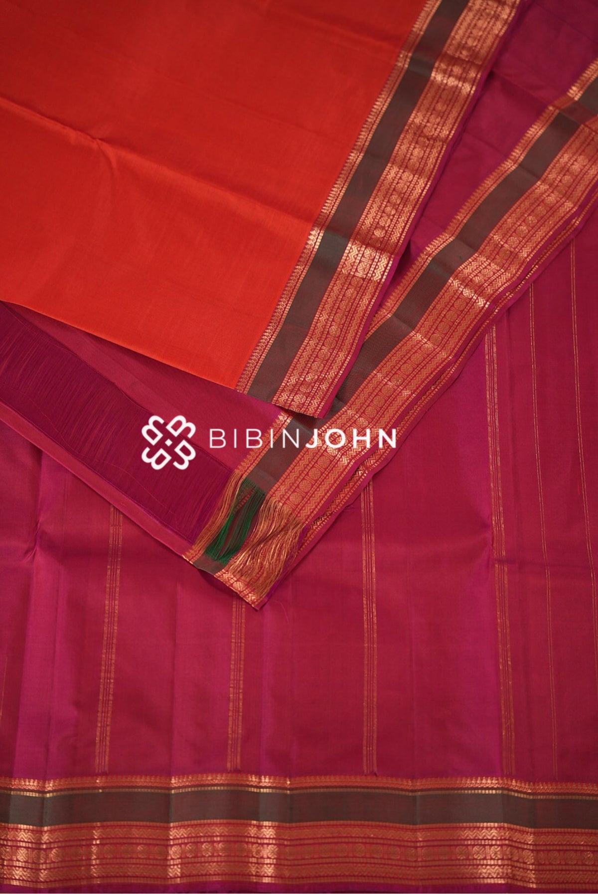 Silk Saree For Women Vermilion Orange-Red BJ2639