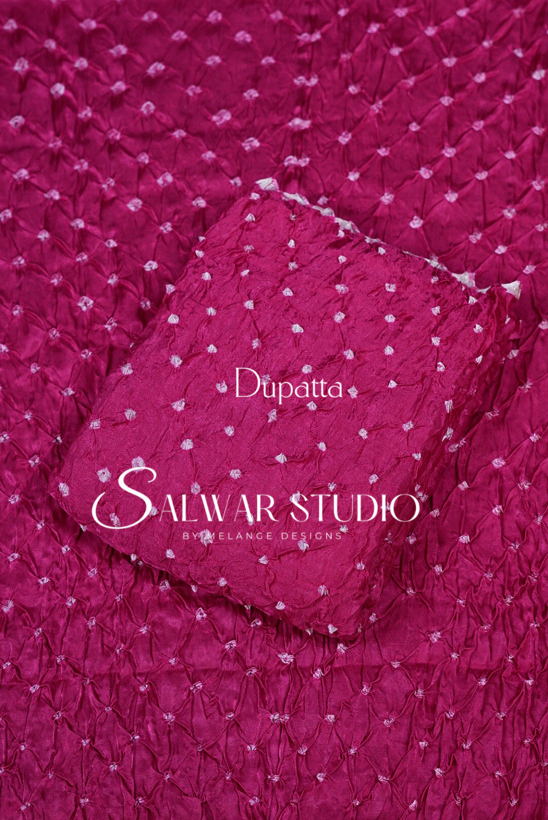 Pure Bandhani Unstitched Salwar Suit Dress Material Magenta AC0309