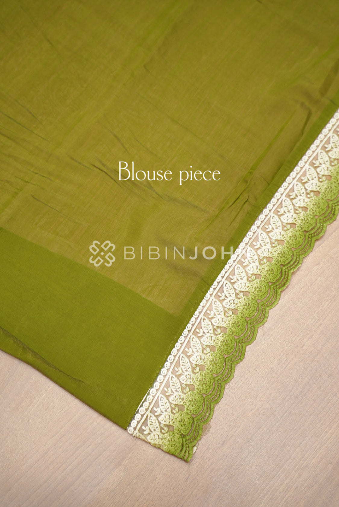 Chanderi Lace Border Saree For Women Olive Green BJ0840