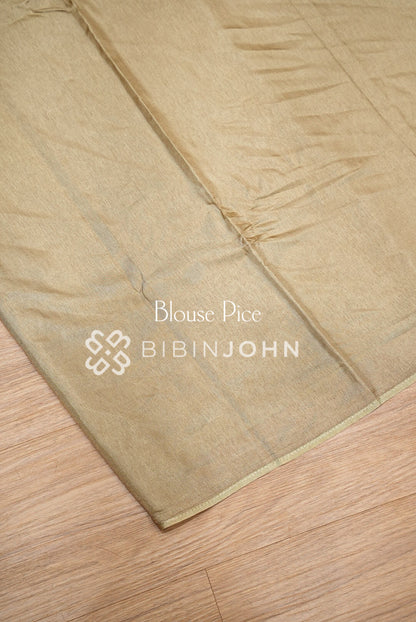 Silk Brocade Saree Champagne Gold BJ1030