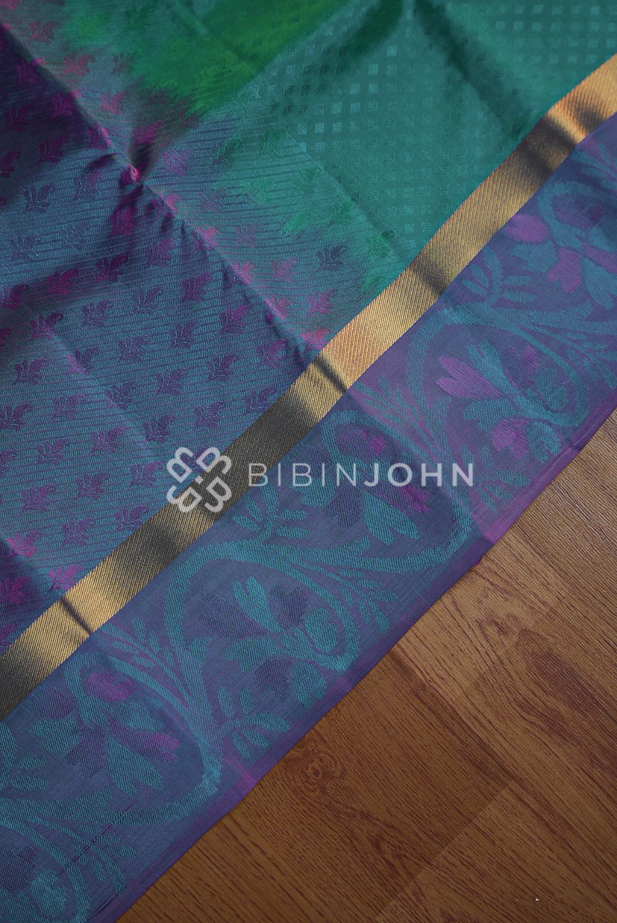 Semi Silk Saree For Women Teal Green BJ1011