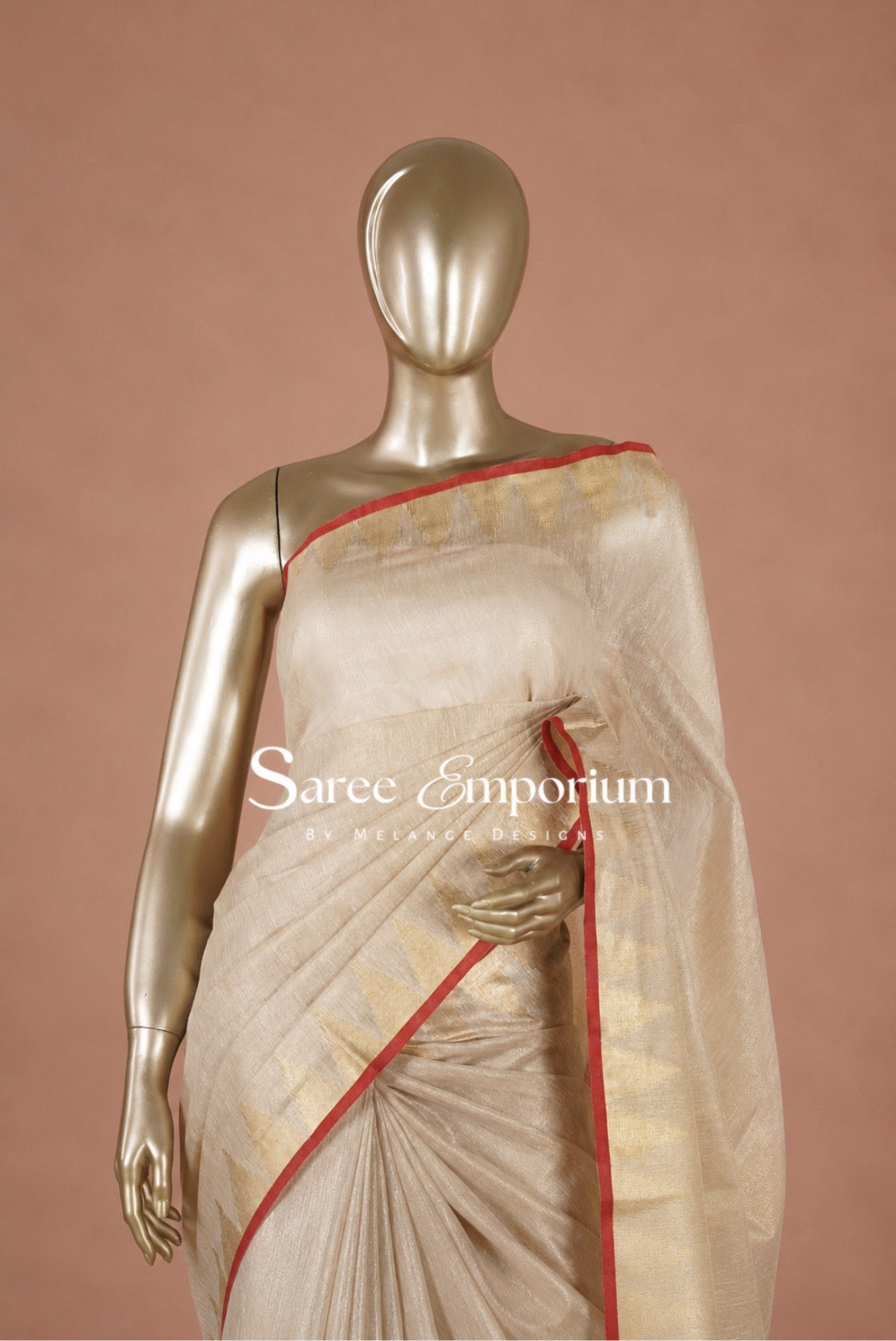 Tissue Linen Embroidery Sarees MDS0080