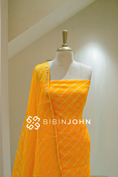 Cotton Cotta Unstitched Salwar Suit Material Golden Yellow BJ2501