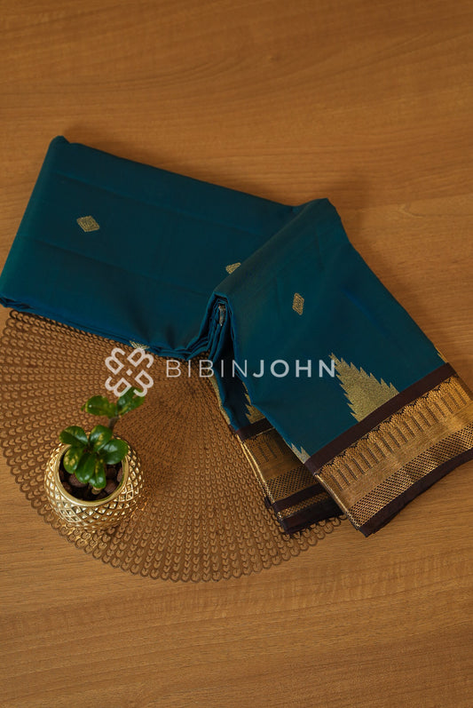 Silk Saree For Women Peacock Teal BJ2280