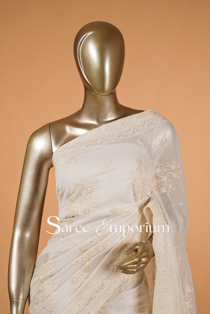 Georgette Embroidery Sarees MDS0019