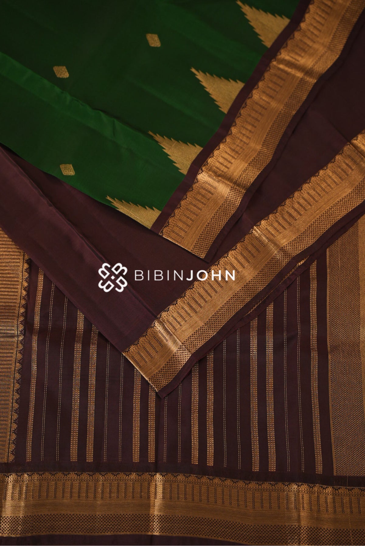 Silk Saree For Women Bottle Green BJ2319