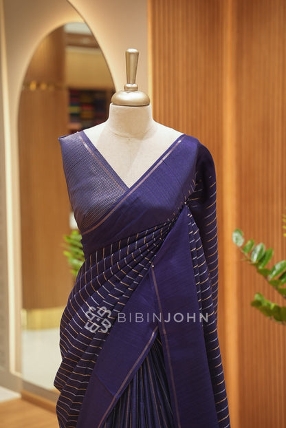 Semi Tussar Weaving Saree For Women Deep Royal Purple BJ2385