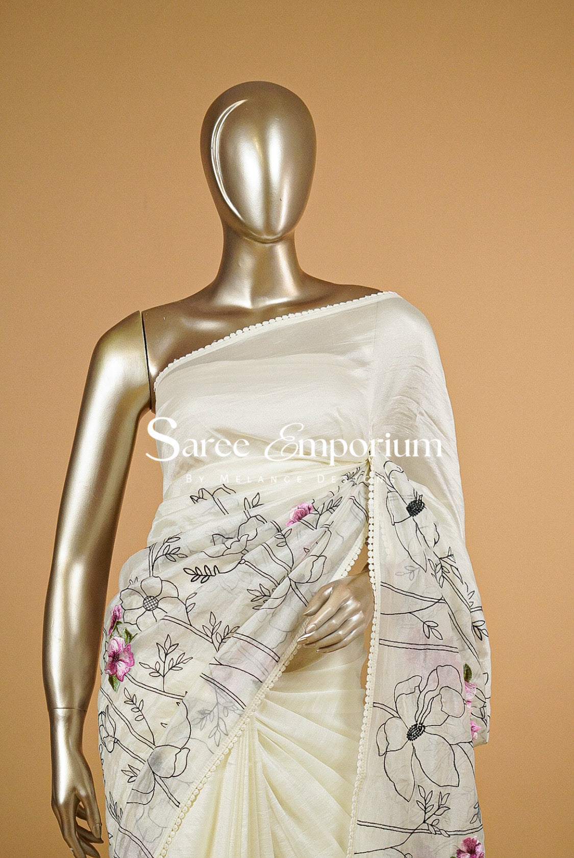 Tissue Embroidery Saree MDS0209