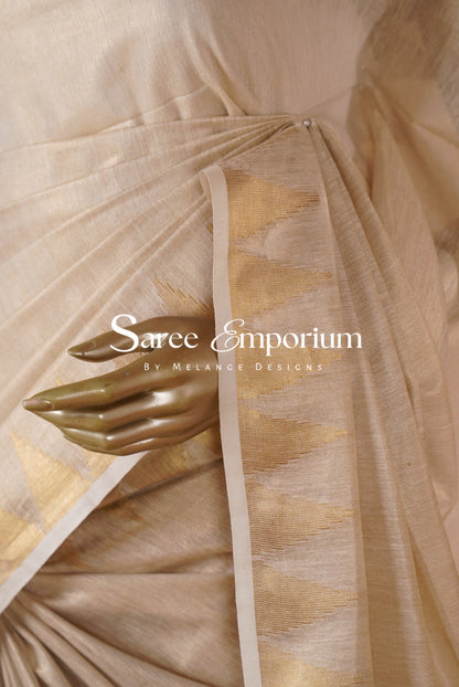 Tissue Linen Embroidery Sarees MDS0079
