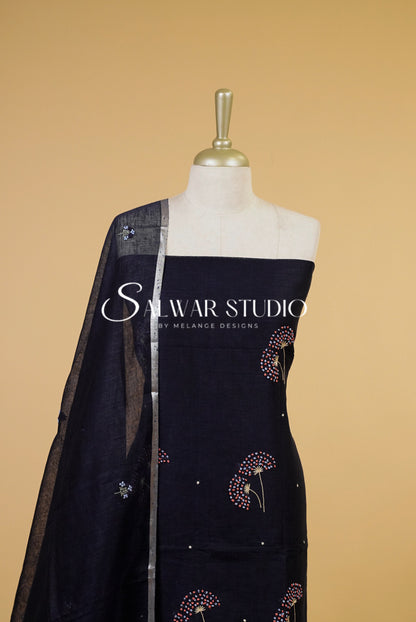 Linen Embroidery Unstitched Salwar Suits AC0056