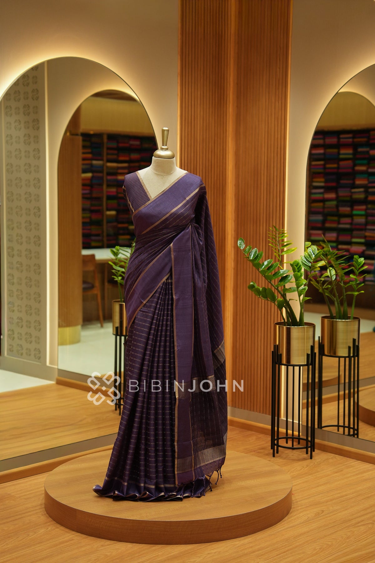 Semi Tussar Weaving Saree For Women Deep Plum Purple BJ2445