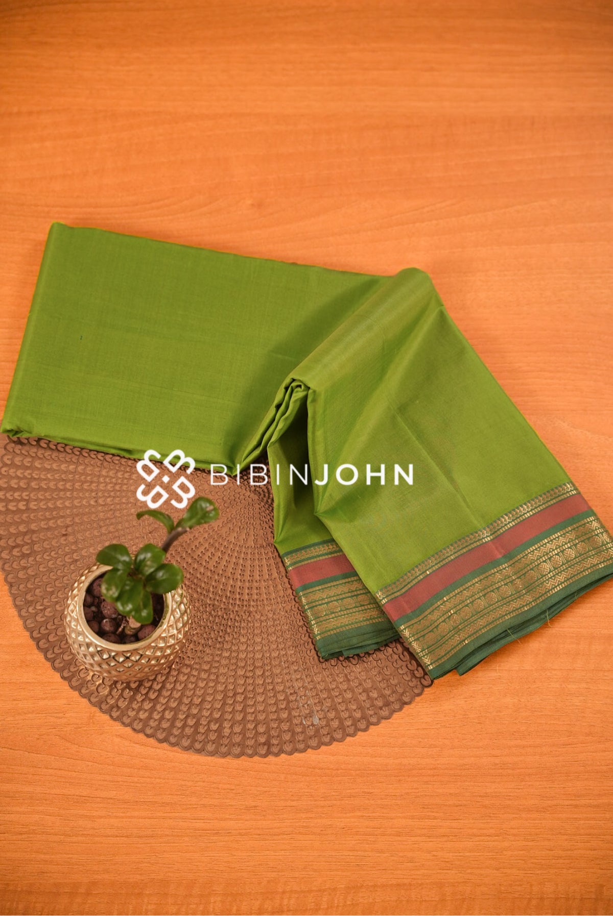 Silk Saree For Women Leaf Green BJ2553