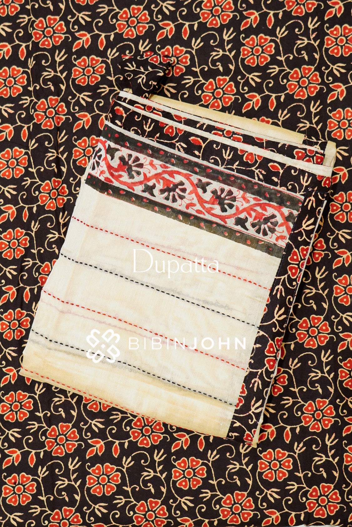 Cotton Embroidery Unstitched Salwar Suit Material Black BJ1120