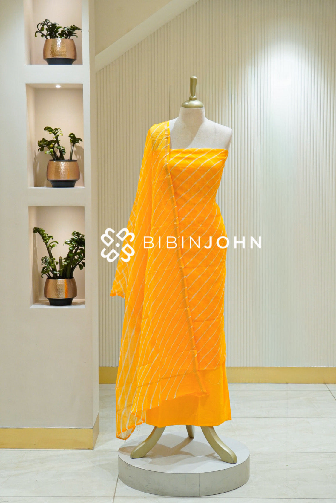Cotton Cotta Unstitched Salwar Suit Material Golden Yellow BJ2501