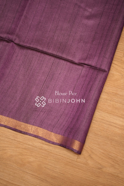Tusser Silk Saree For Women Plum Purple BJ1659