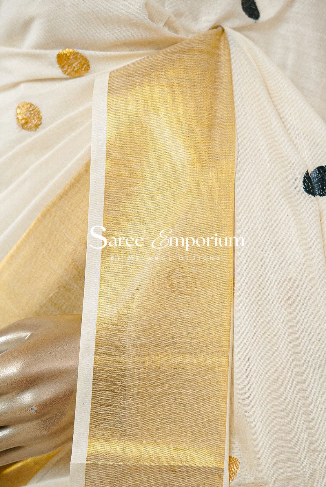 Cotton Kasav Embroidery Saree MDS0199