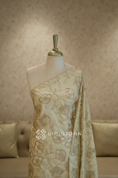 Tissue Embroidery Dupatta For Women Ivory Cream BJ2430