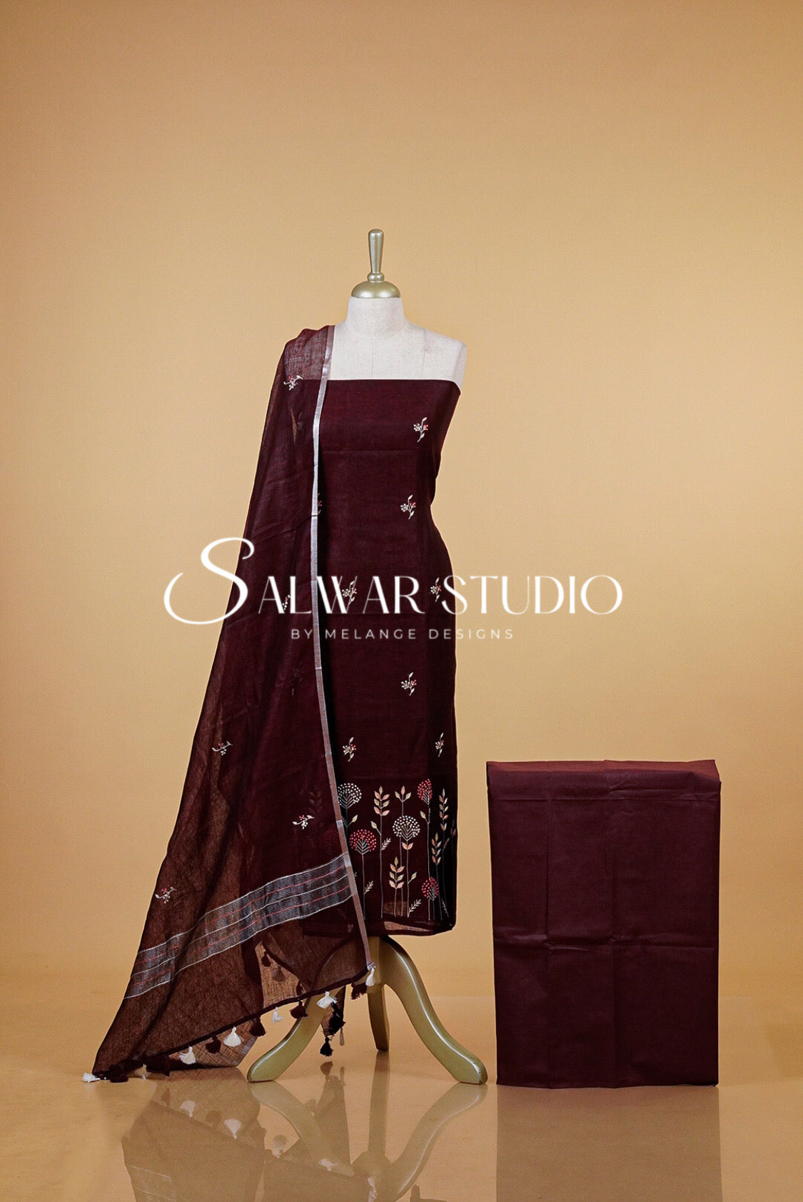 Linen Embroidery Unstitched Salwar Suits AC0055