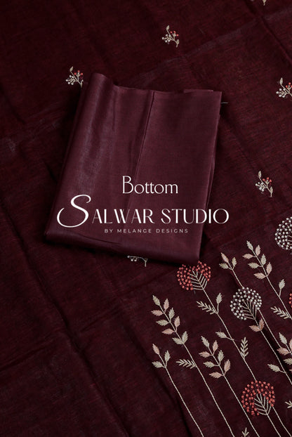 Linen Embroidery Unstitched Salwar Suits AC0055