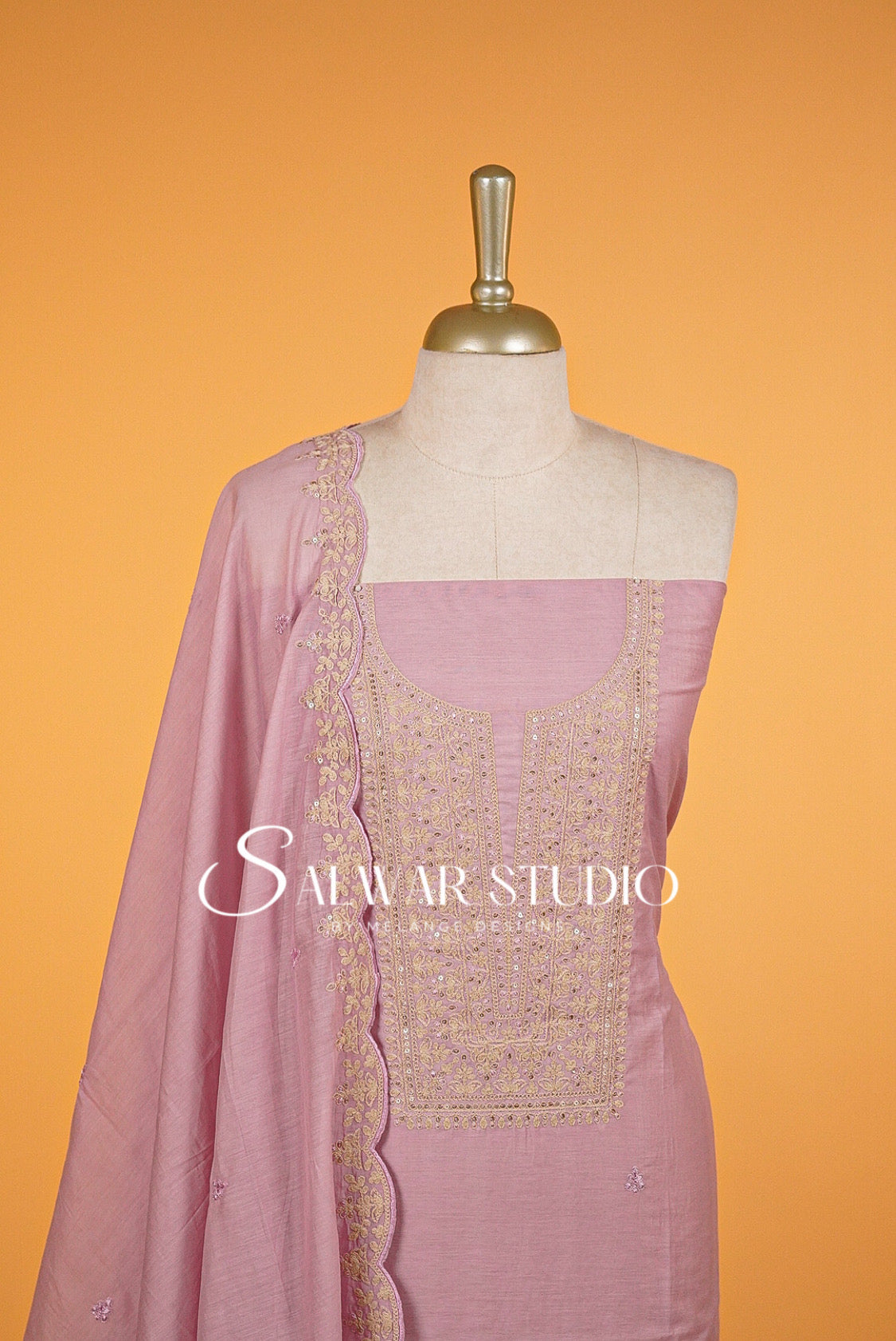 Chanderi Embroidery Unstitched Salwar suits AC0014
