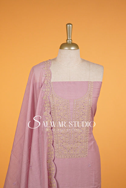 Chanderi Embroidery Unstitched Salwar suits AC0014