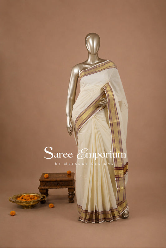 Cotton Kasavu sarees MDS0032