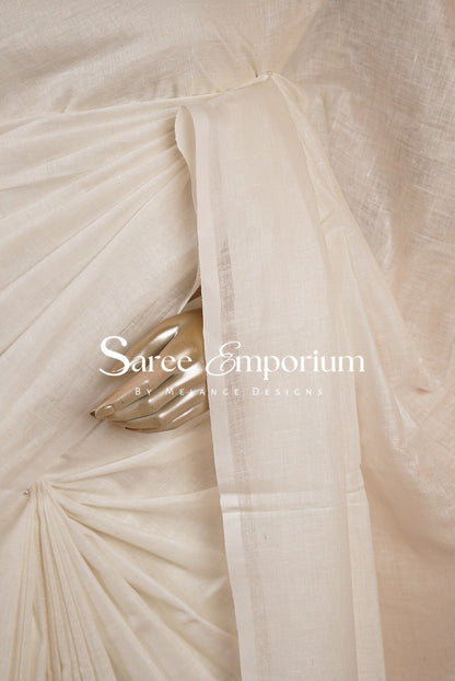 Pure Linen Saree Plain MDS0025