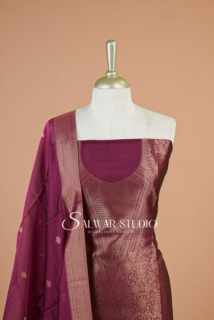 Silk Banarasi Unstitched Salwar Suits AC0125