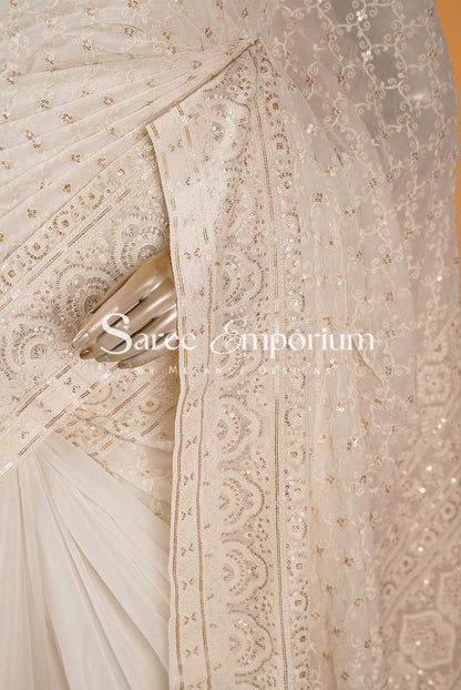 Georgette Embroidery Sarees MDS0022