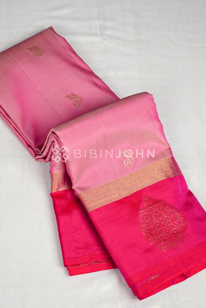 Semi Silk Saree  For Women Pink BJ0852