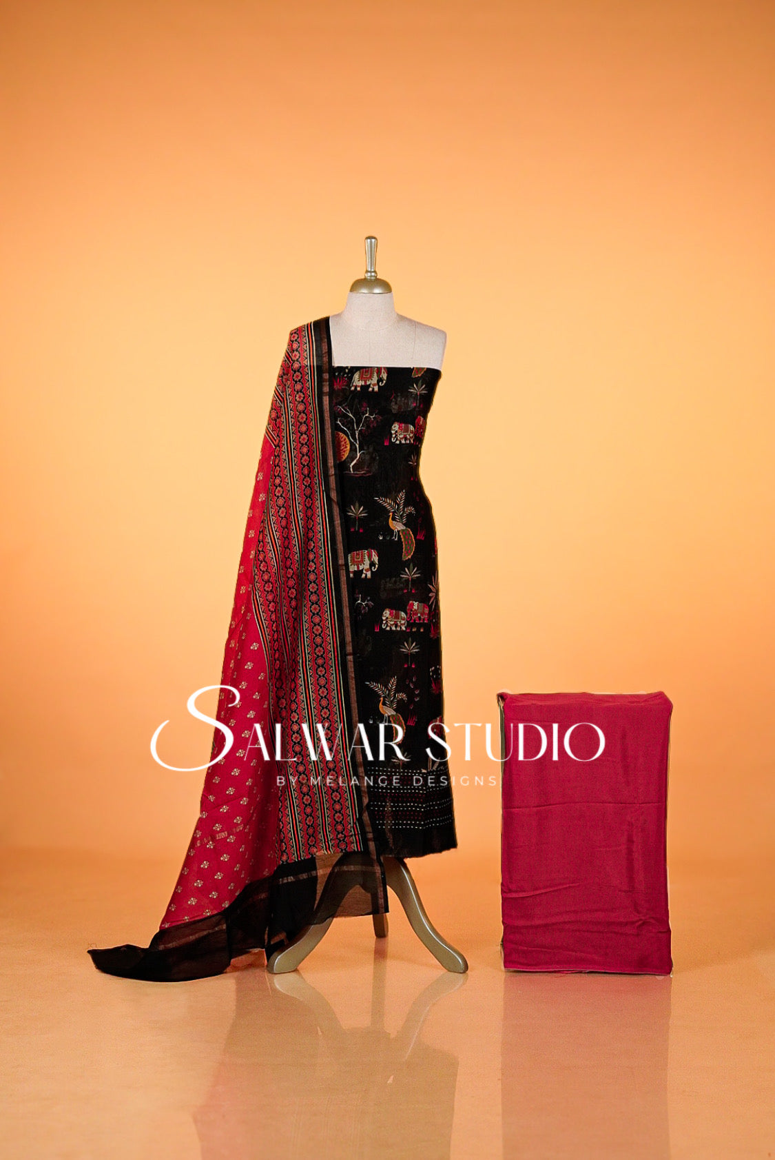 Printed Chanderi Unstitched Salwar Suits AC0027