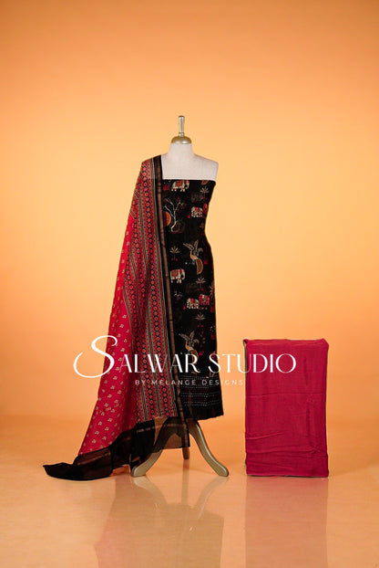 Printed Chanderi Unstitched Salwar Suits AC0027