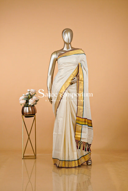 Tissue Kasavu Sarees MDS0154