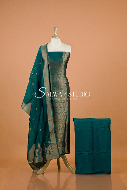 Silk Banarasi Unstitched Salwar Suits AC0126