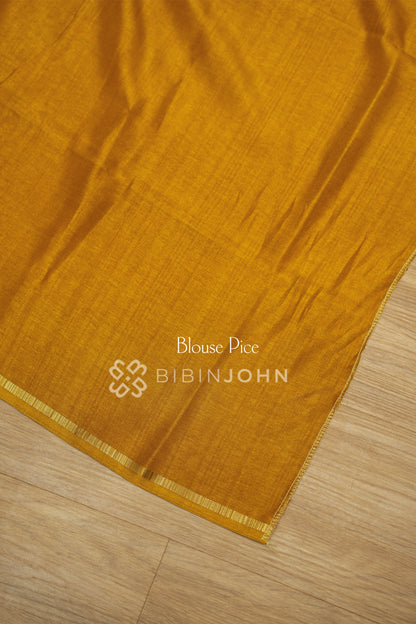 Semi Tussar Weaving Saree For Women Mustard Yellow BJ2331