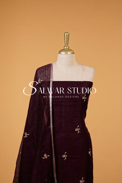 Linen Embroidery Unstitched Salwar Suits AC0052