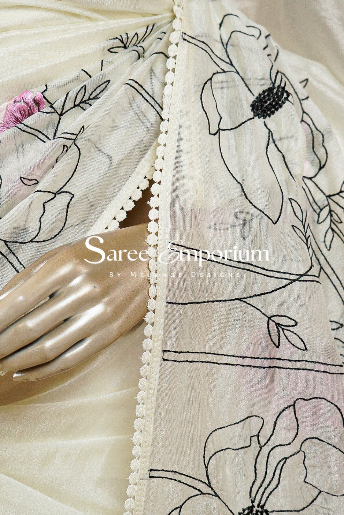 Tissue Embroidery Saree MDS0209