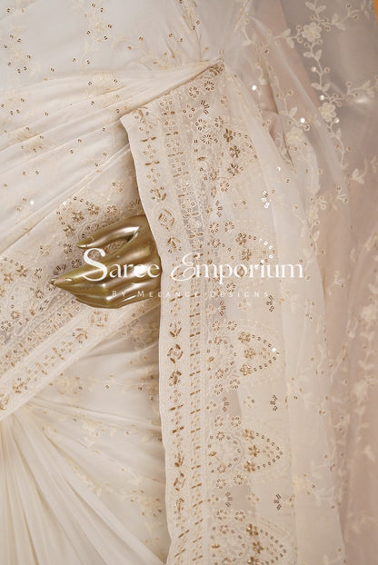 Georgette Embroidery Sarees MDS0023