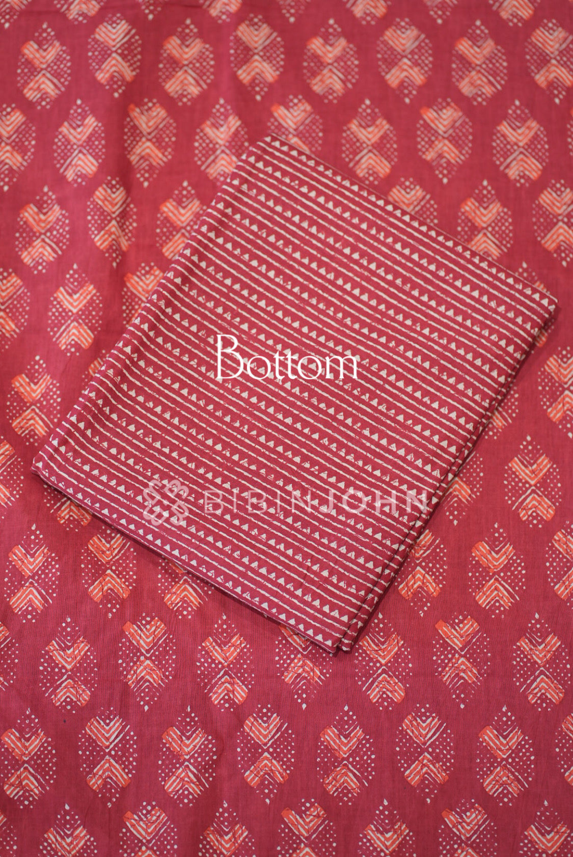 Printed Cotton Unstitched Salwar Suit Dress Material Crimson Red BOTTOM