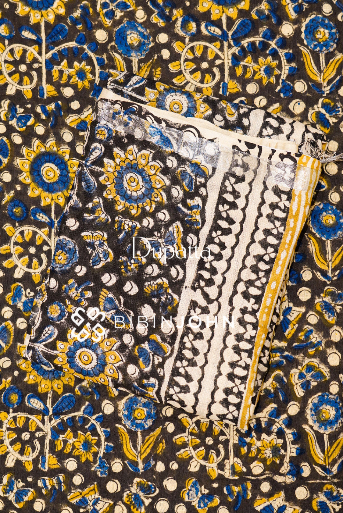 Cotton Linen Block Print Unstitched Salwar Suit Material Black BJ1122