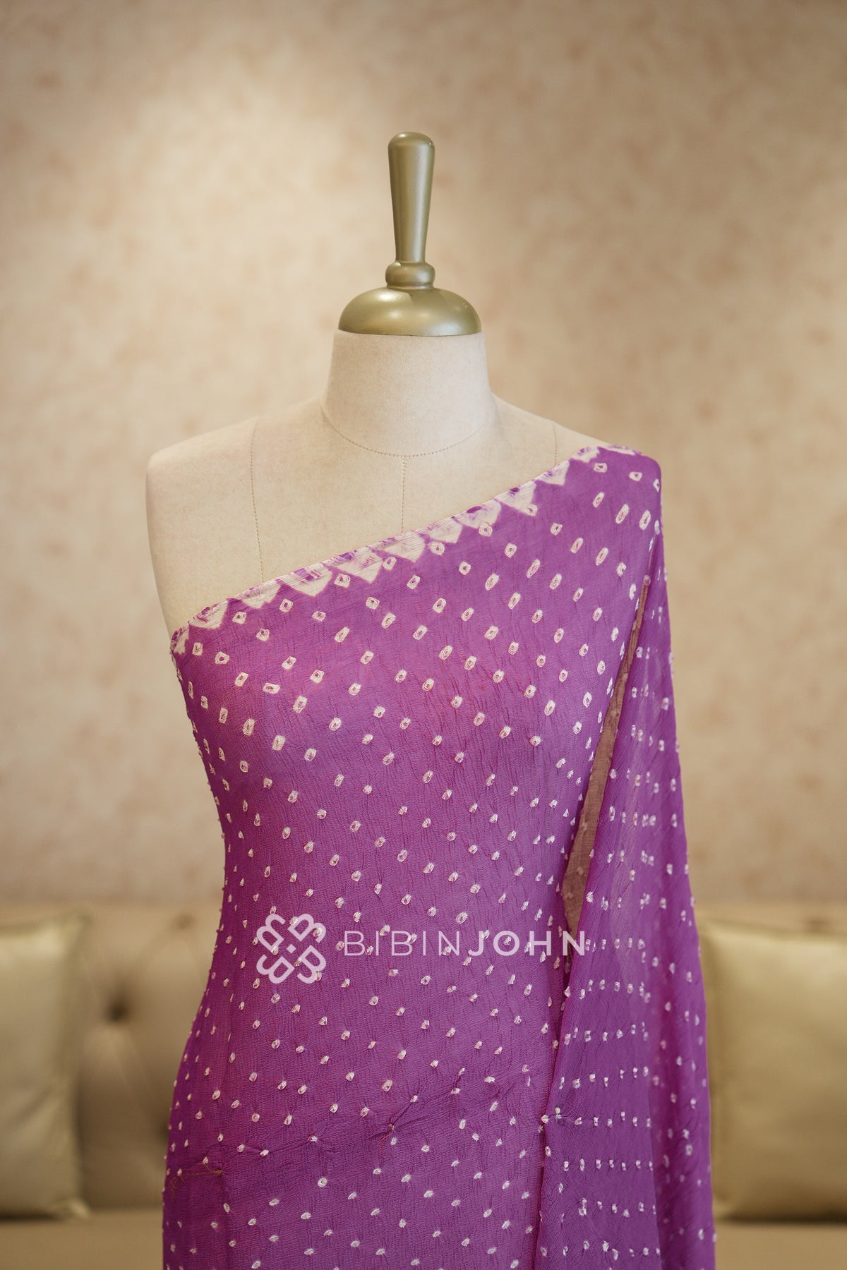 Chiffon Bandhani Dupatta For Women Orchid Purple BJ2425
