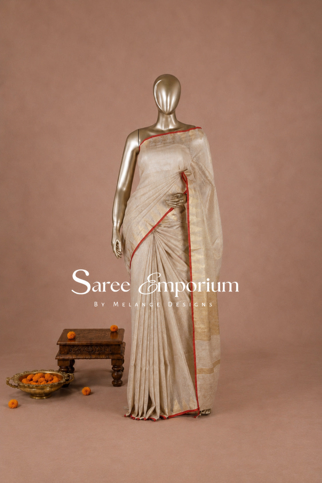 Tissue Linen Embroidery Sarees MDS0080